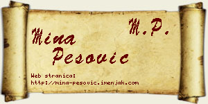 Mina Pešović vizit kartica
